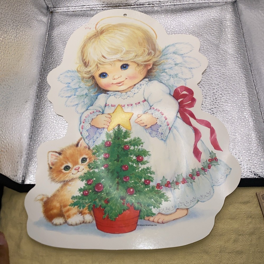 Christmas Decor Holiday VINTAGE STYLE Die Cut Cardboard  14x9”