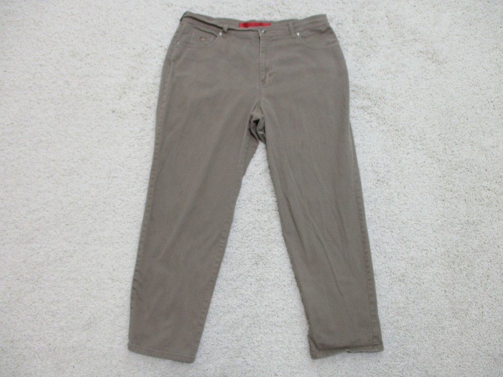 Gloria Vanderbilt Womens Brown Straight Mid Rise Denim Jeans Size 16 A11