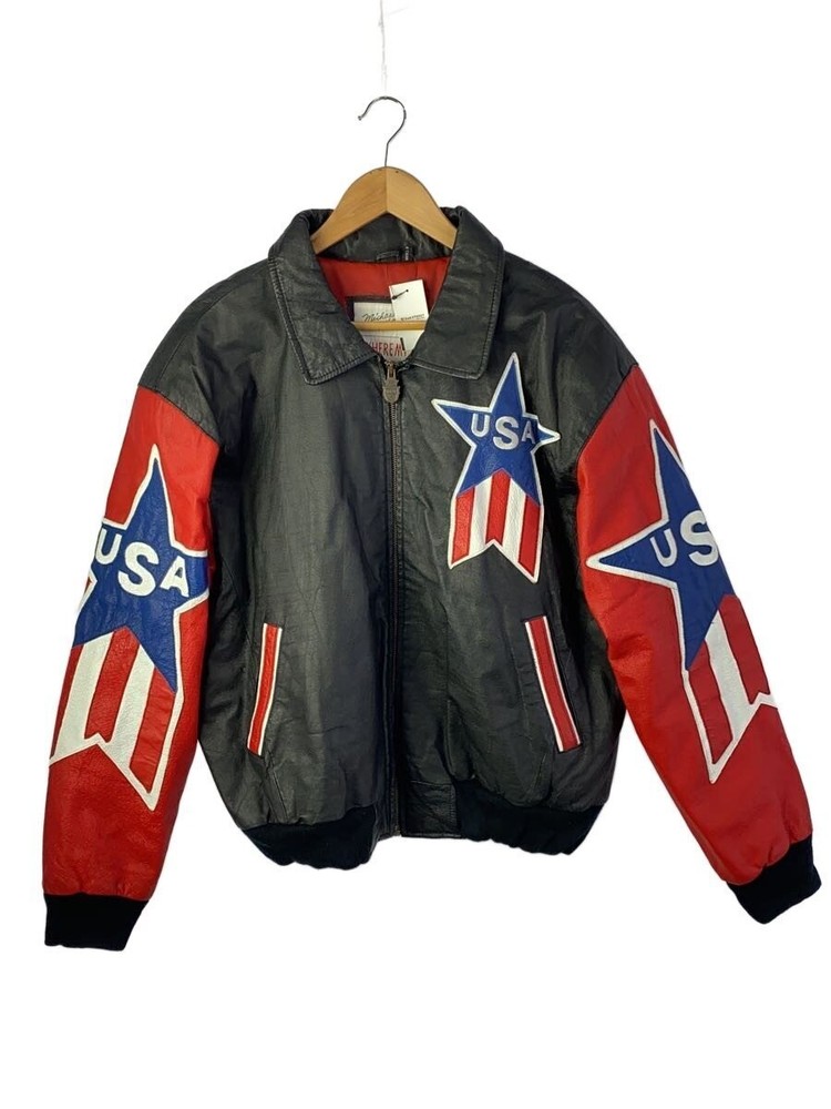 Leather Jacket Blouson/L/Leather/Blk 3406