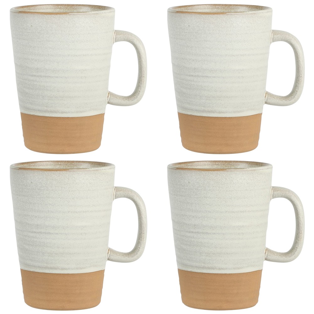 4 Pack Dreamweaver Terracotta Reactive 17 OZ Mug Set - Sand Cream