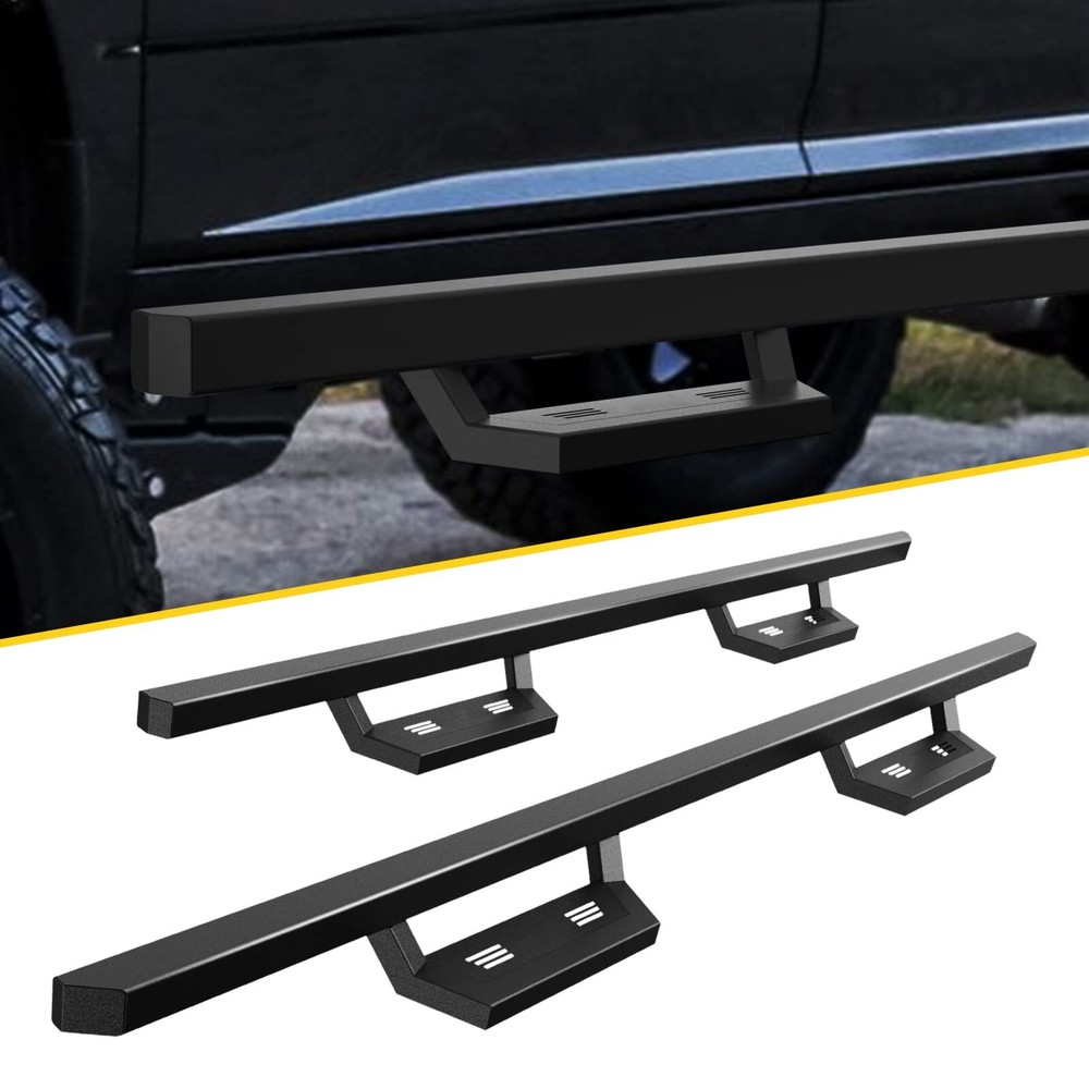 2x Running Boards Side Steps Nerf Bars For 2009-2018 Dodge Ram 1500 Crew Cab