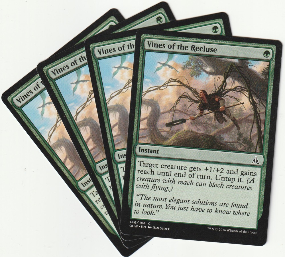 4 MTG Vines of the Recluse Green Instant Playset - OGW/EN NM/EX Condition