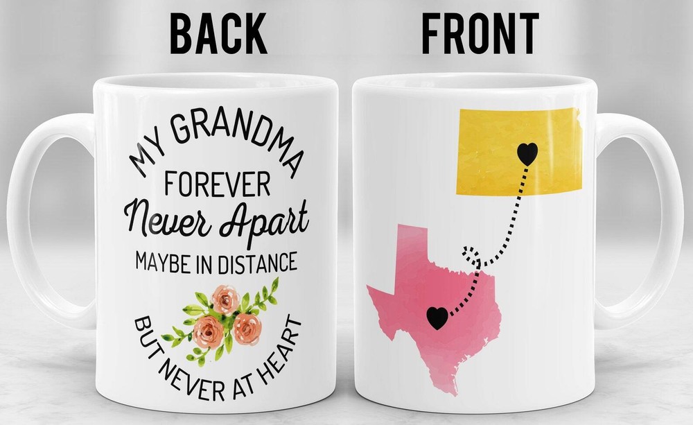 Grandma Long Distance Mug State To State Mug For Grandma Connecting States Mug