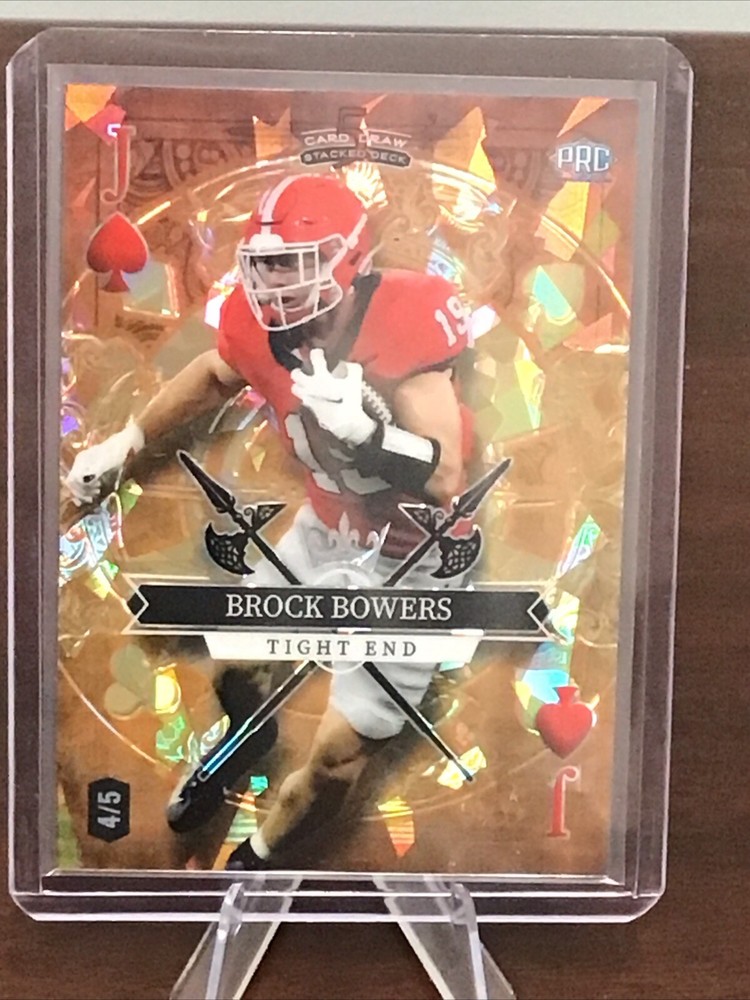 2023 Wild Card 5 Card Draw Stacked Brock Bowers PRC Orange J Of Spades 4/5