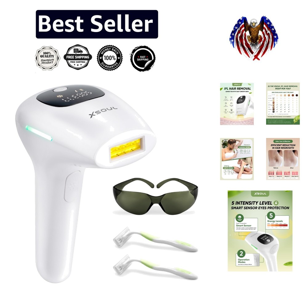 Ergonomic Corded IPL Hair Remover with 5 Intensity Levels for Full Body Use-image