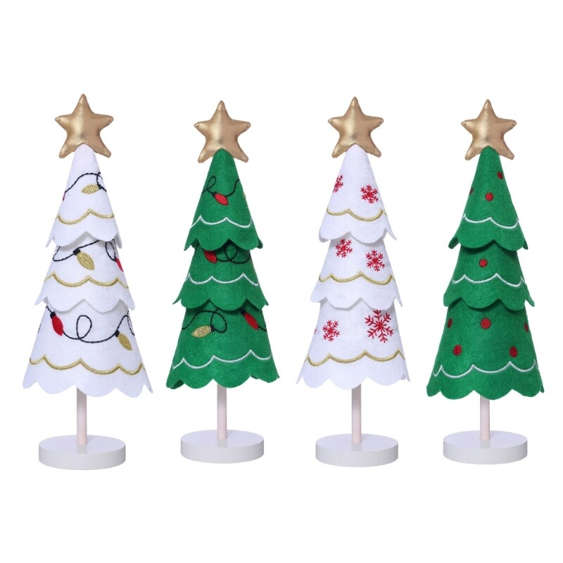 Practical Tabletop Christmas Tree Figure Decoration Crafted in Fabric and