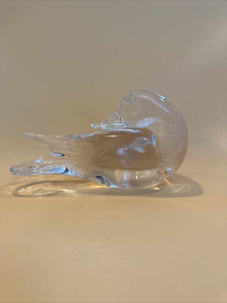 Vintage Clear Crystal Swan Figurine