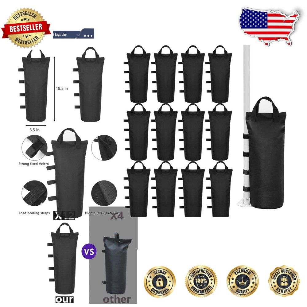 Cylindrical Canopy Sandbag Weights - 6-Pack for Quick Setup & Enhanced Stability