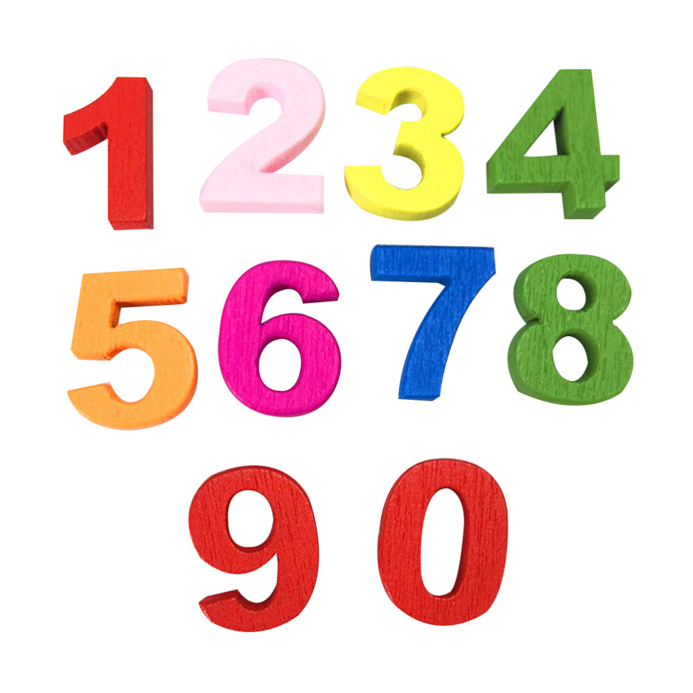 100 Pcs Wood Numbers Chips Number Wood Cutout Wooden Scrapbooking Shapes