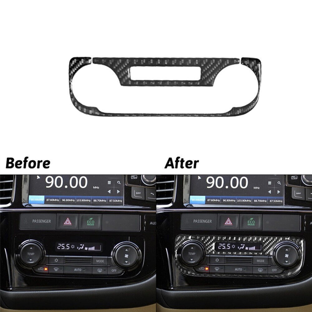 Carbon Fiber Climate control Panel Cover Trim For Mitsubishi Outlander 2014-2016