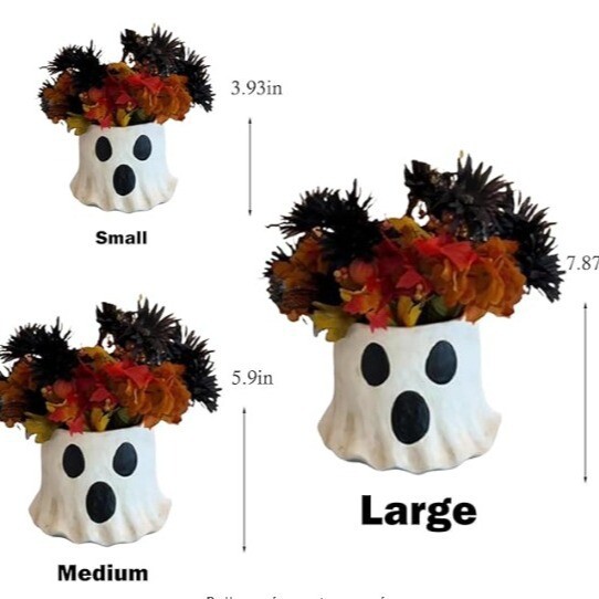 Cross-border new ghost flower pot resin handicraft ornament Halloween ornament