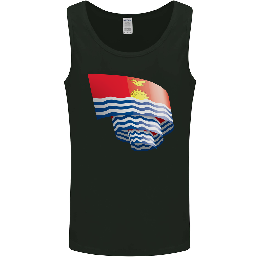 Curled Kiribati Flag Day Football Mens Vest Tank Top
