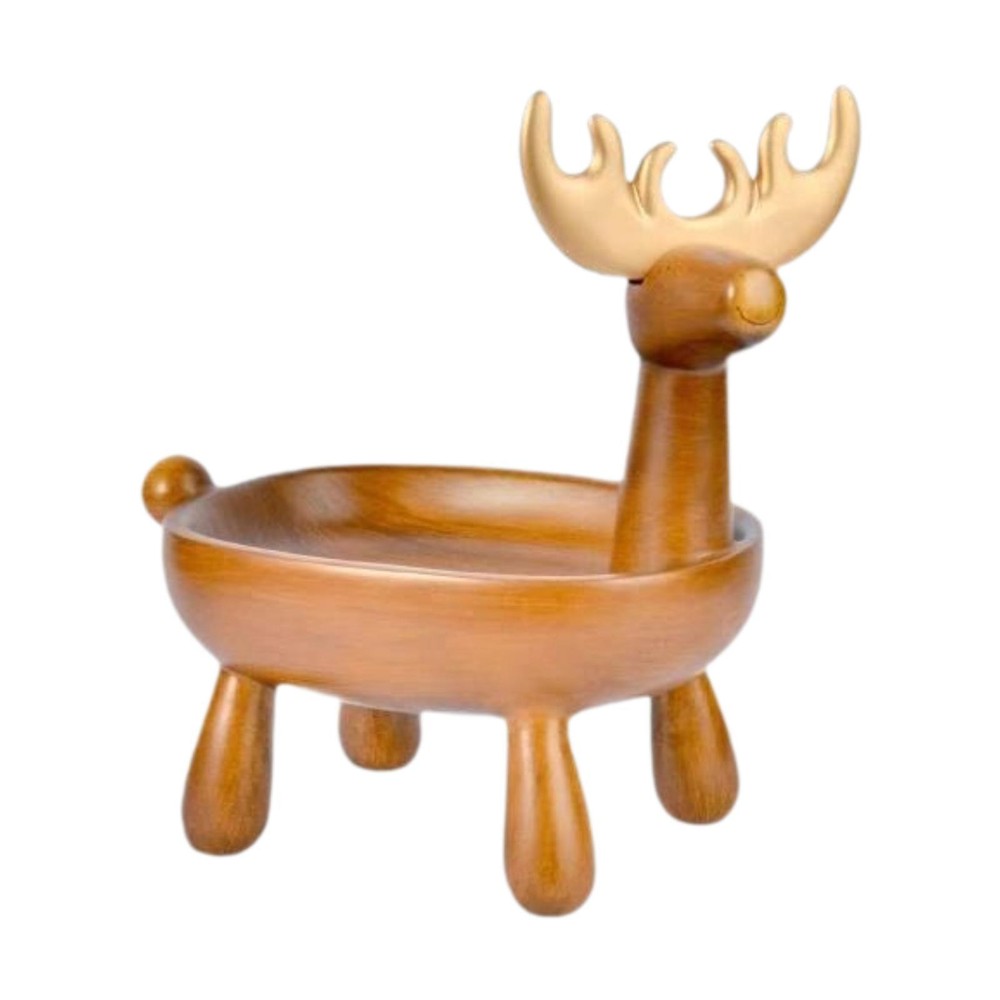 Resin Deer Statue Versatile Storage Tray for TV Cabinet Nightstands Bathroom