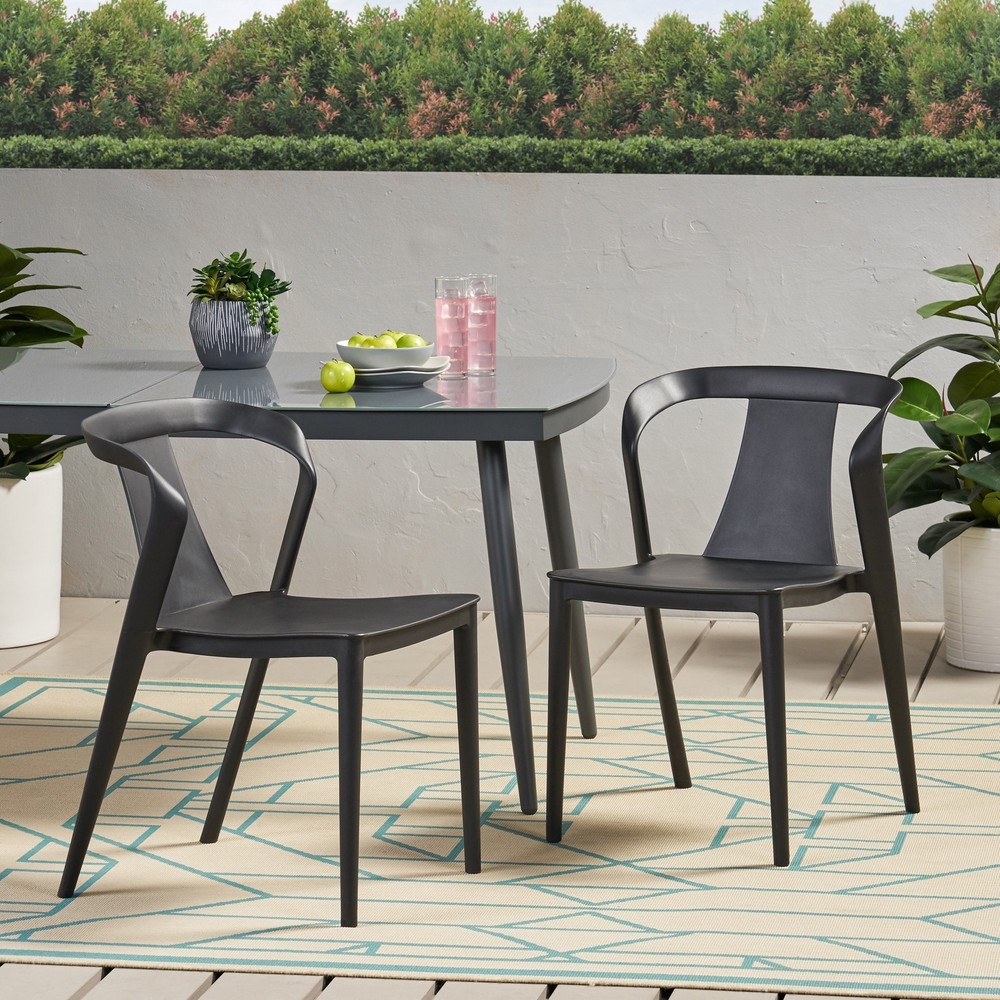 Orchid Outdoor Stacking Dining Chair (Set of 2) by