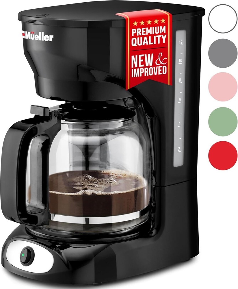 Mueller 12-Cup Programmable Coffee Maker with Borosilicate Glass Carafe & Auto Shut-Off