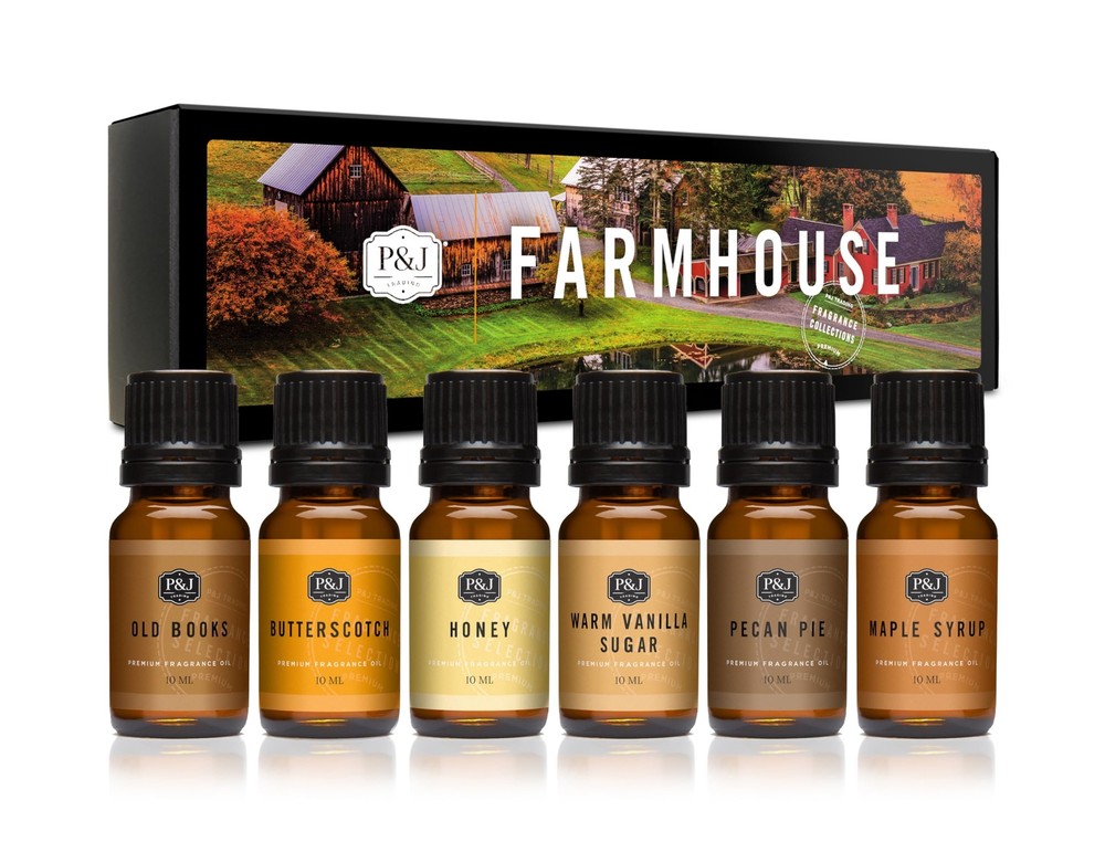 P&J Fragrance Oil Farmhouse Set | Old Books, Butterscotch, Honey, Warm Vanill...
