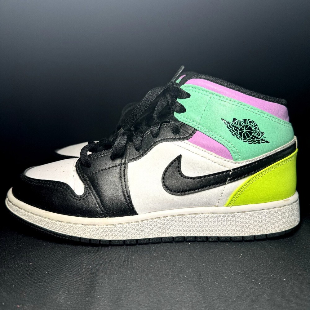 Nike Air Jordan 1 Mid GS Pastel Men's Shoes - Size 6 - 554725 175
