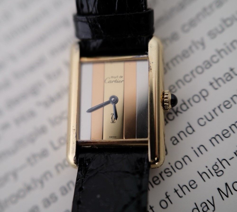 Cartier  Tank Trinity Dial Vintage Dress Watch Gold Plated