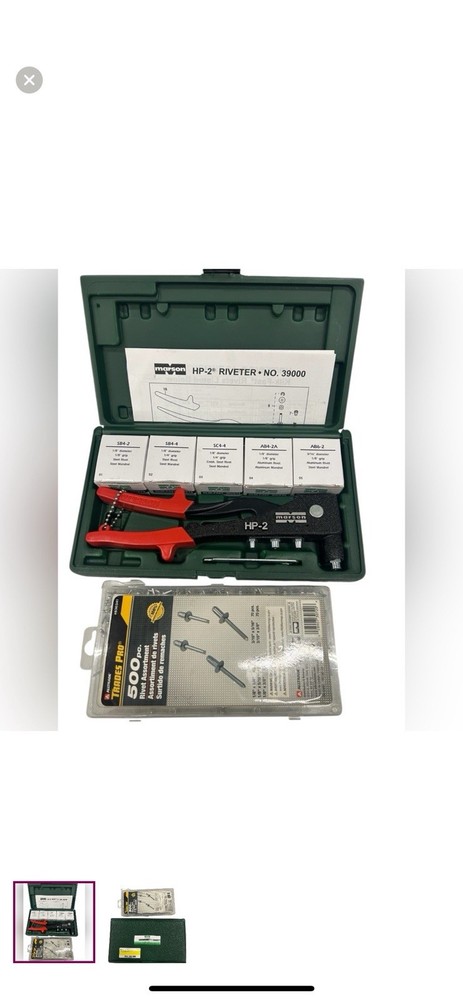 MATCO  Rivet Kit #39000 Marson HP-2 Riveter-Metal Work-trailer-general Repairs!