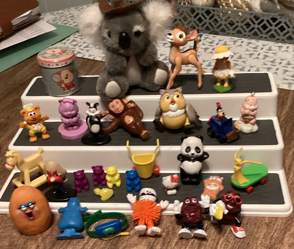 Vintage 80 & 90s  Huge Lot Of 28 Happy Meal Toys Disney CA Raisins Kitschness