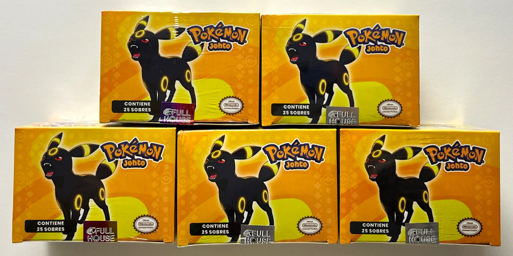 5 BOXES - 2025 BOX POKEMON JOHTO FH 3 Trading Cards Peru UMBREON Cover