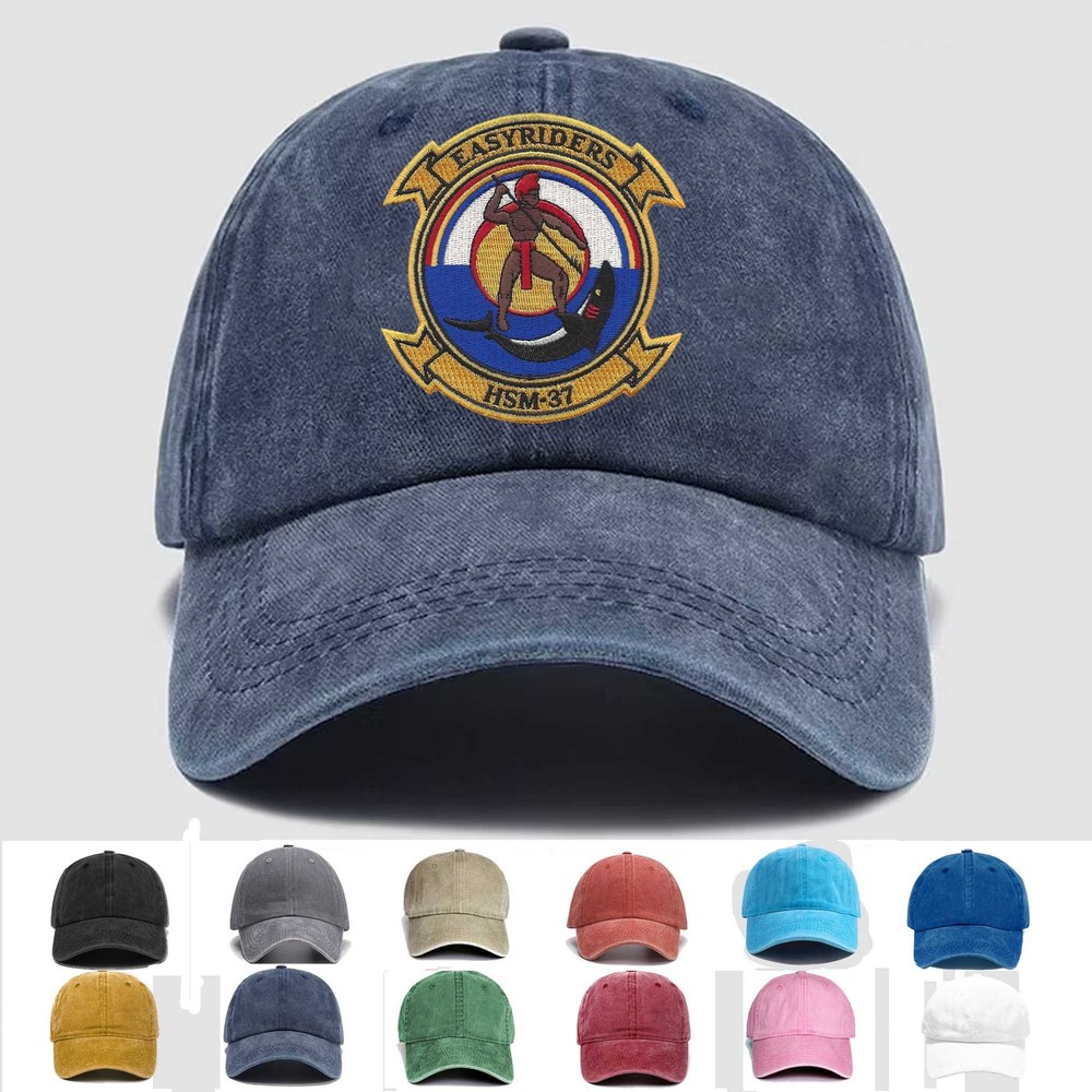 Custom Embroidered Hat HSM-37 Helicopter Maritime Strike Squadron, Veteran Cap
