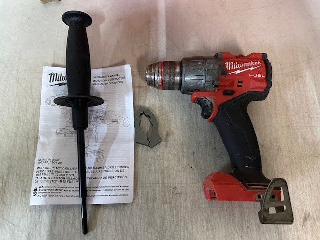Used Milwaukee M18 FUEL 2904-20 1/2 Inch Hammer Drill Driver Tool Only