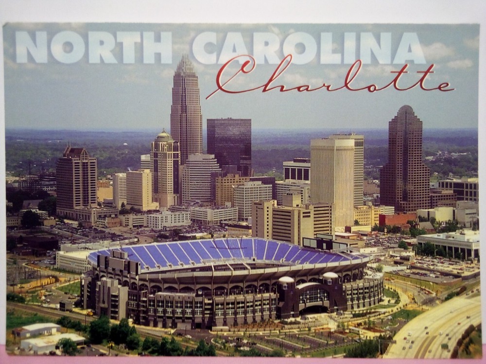 Charlotte NC aerial view football stadium Panthers