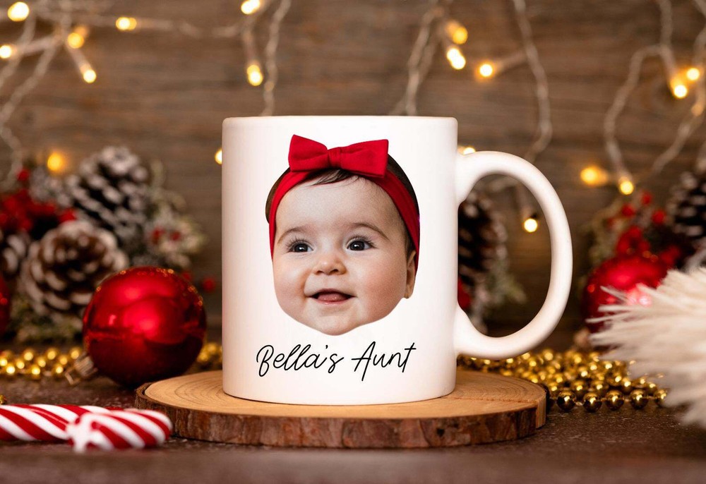 Custom Photo And Text Mug Baby Aunt Mug Gift For Aunt Christmas Gift