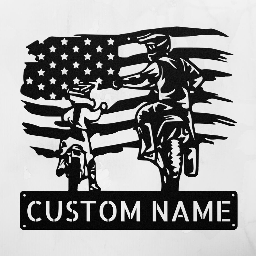 Personalized American Motocross Metal Sign Custom Decor Gift for Riders and Fans