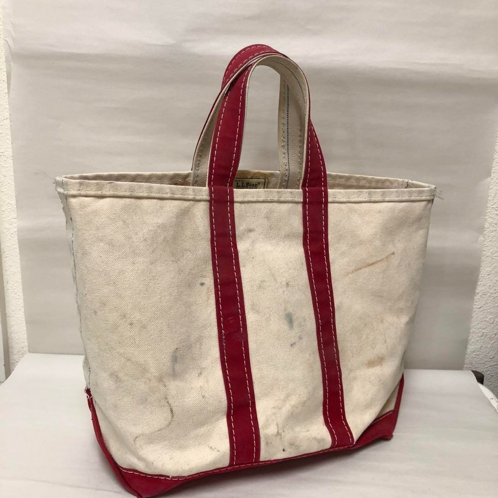 80s 2-color tag LL Bean Men's Tote Bag Non-wash Vintage Limited Edition Beige