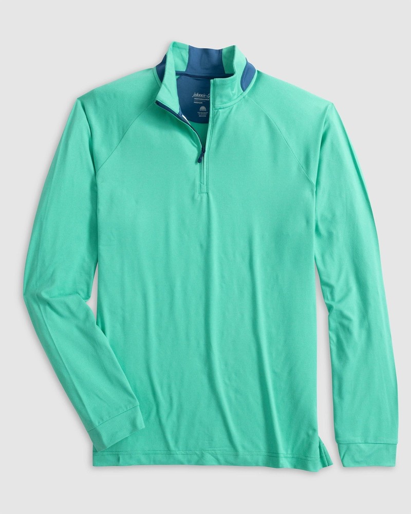 johnnie-O Steffen Striped Performance 1/4 Zip Pullover Jungle Size M