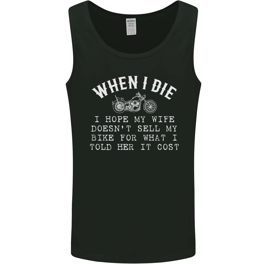 When I Die Motorbike Motorcycle Biker Mens Vest Tank Top