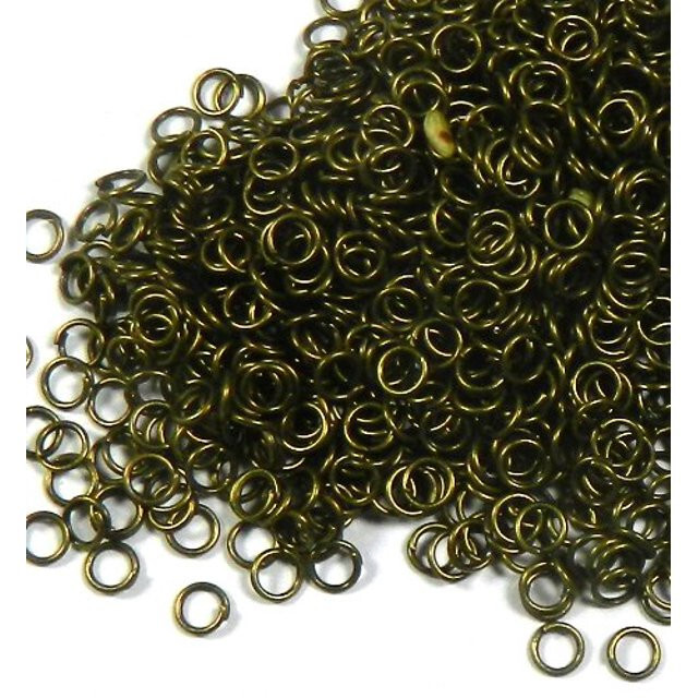 1000 Jump Rings Antiqued Gold-plated Brass 5mm Round Approx 22 Gauge Open