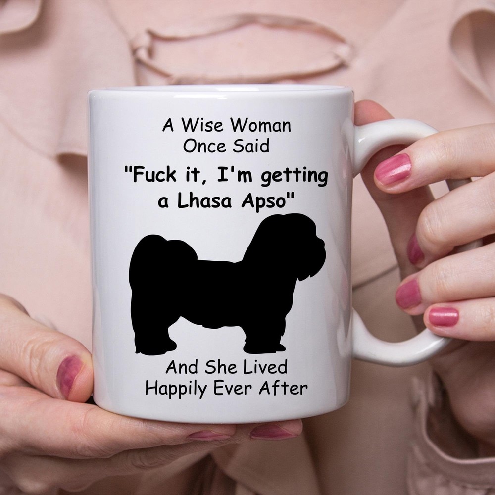Funny Lhasa Apso Dog Lover Gift White Coffee Mug For Women  
