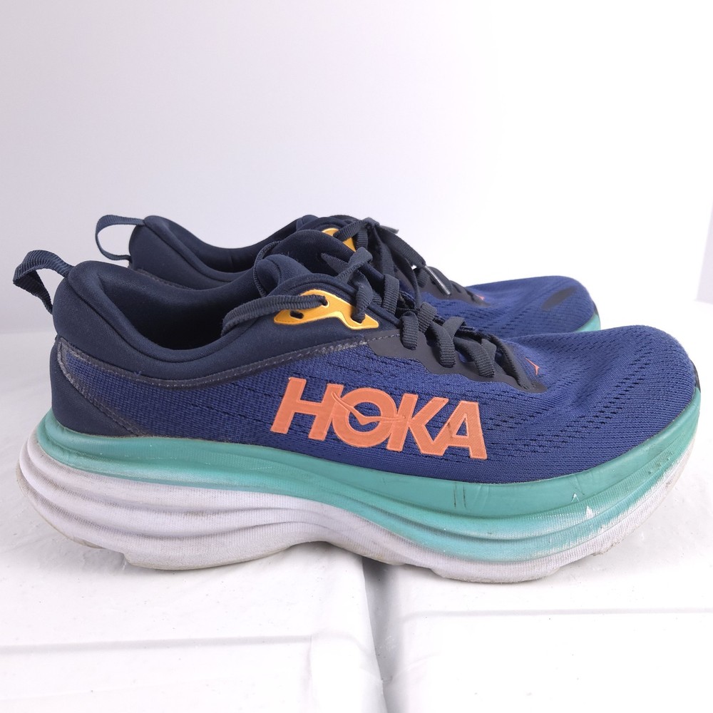 Hoka One One Bondi 8 Running Shoes Womens 9 Blue Outer Space Athletic Sneakers