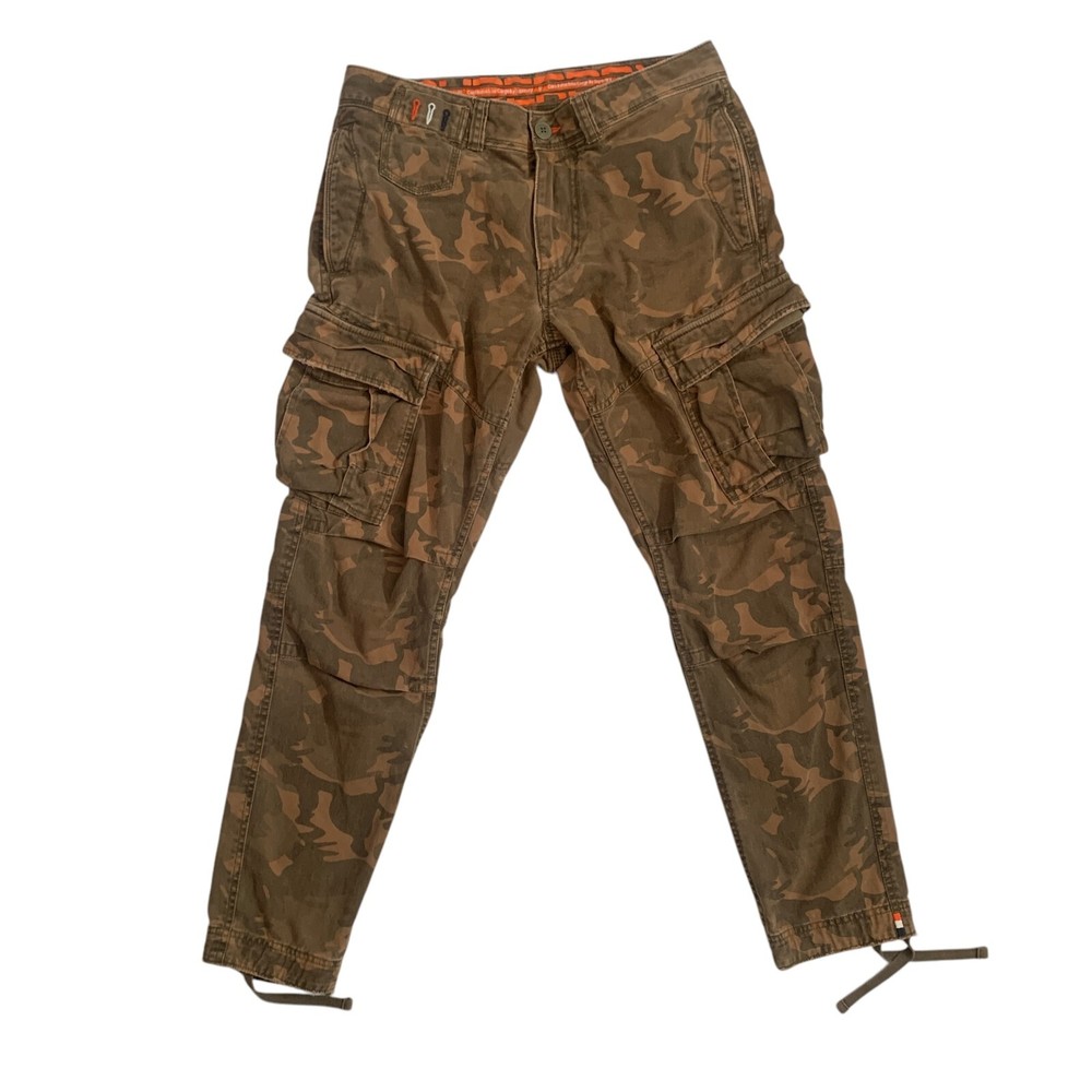 Superdry Mens Large Industrial Heavy Cargo Camo Pants