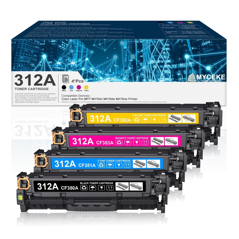 312A Black Cyan Magenta Yellow Toner Cartridge for HP 312A Toner for Color La...