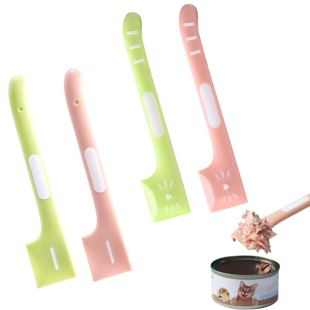 4 Pcs Cat Wet Food Spoon Pet Food Mixing Spoons Set for Dog Cat Feeding Can USA