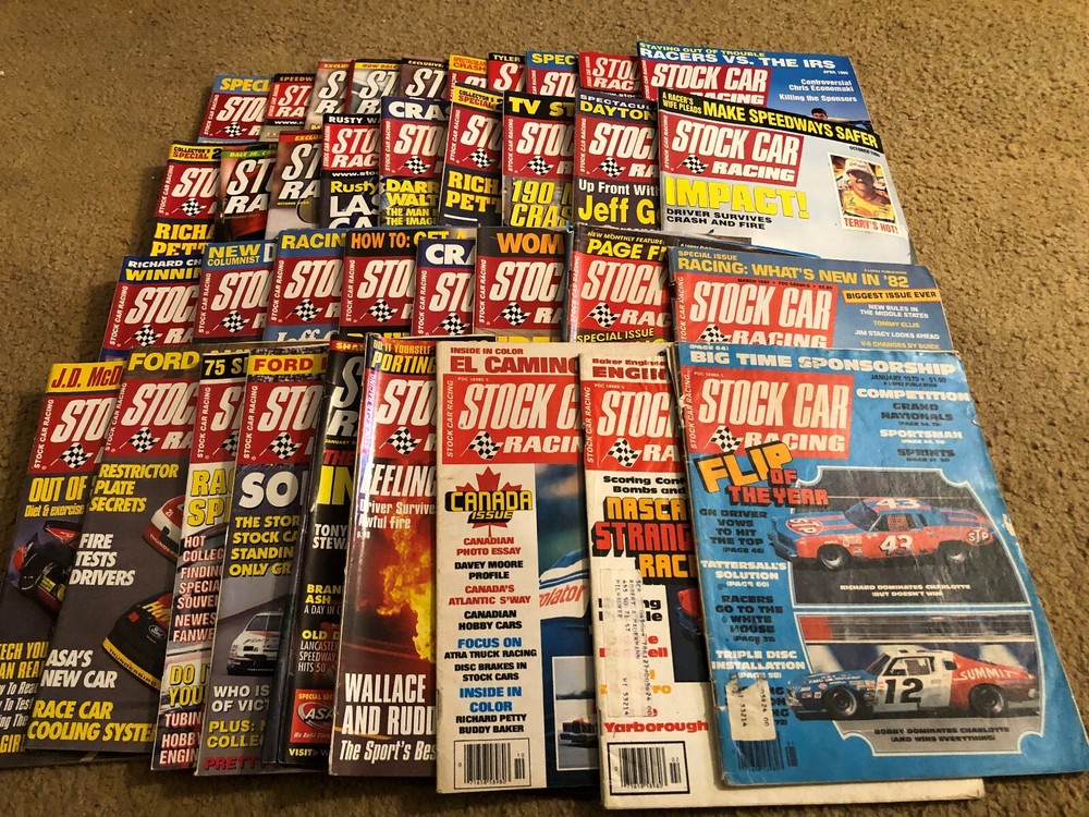 Vintage 1970s-2000s Stock Car Racing Magazine Lot of 36
