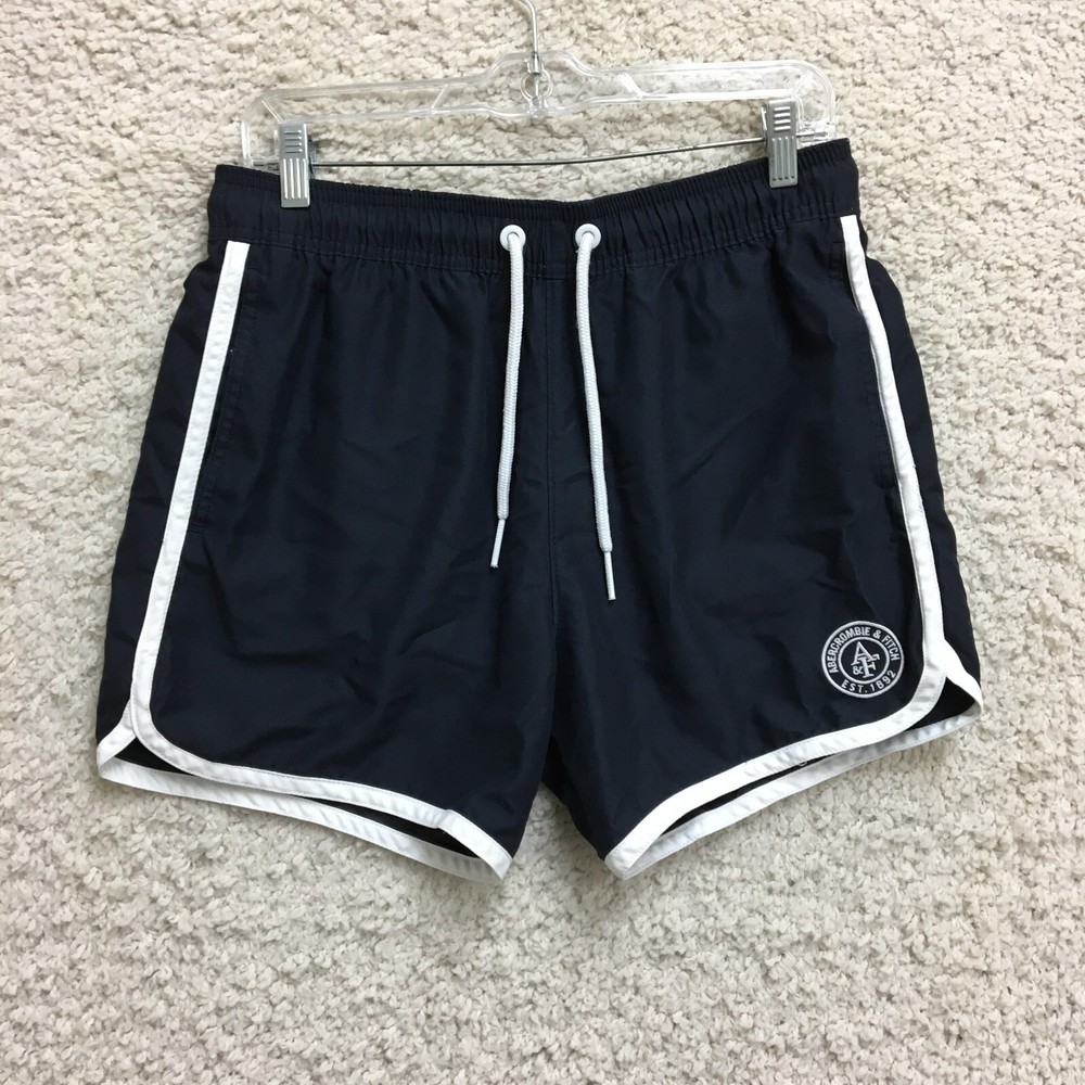 Abercrombie & Fitch Swim Shorts Medium Adult Navy Blue Board Trunks Lined Mens M