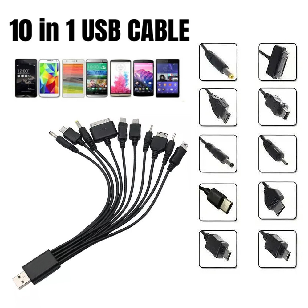 10 In 1 Micro USB Multi Cable Charger Charging Cables For Mobile Phone All In 1