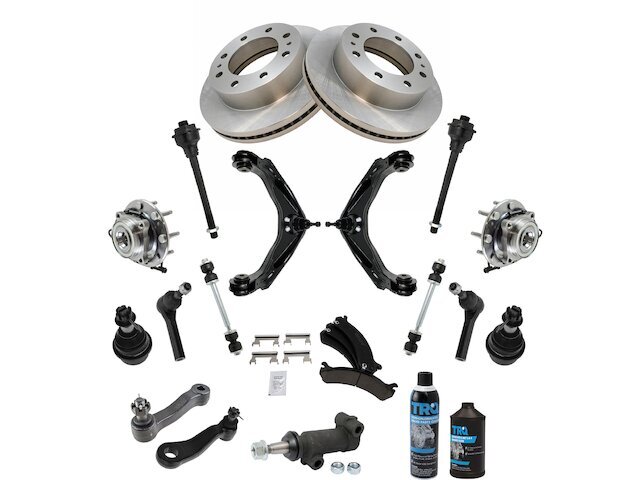 Front Brake Pad Rotor Hub Control Arm Kit for Chevy Avalanche 2500 78RMRW