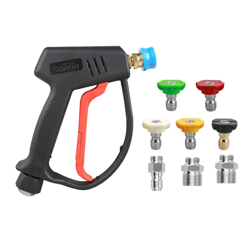 High Pressure Washer Gun 4000psi, High Pressure Spray Gun with 5 Quick Connec...