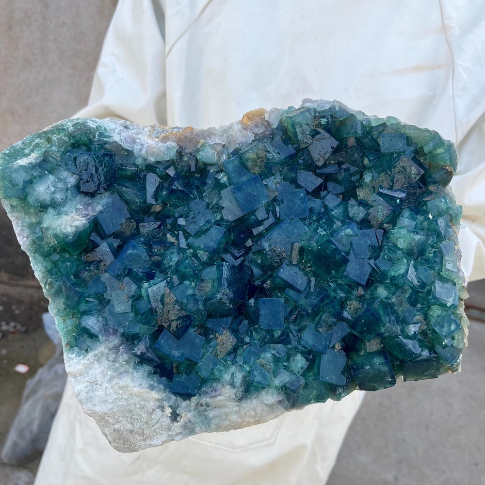 15LB NATURAL Green FLUORITE Crystal Quartz Cluster Specimen healing tariff-free