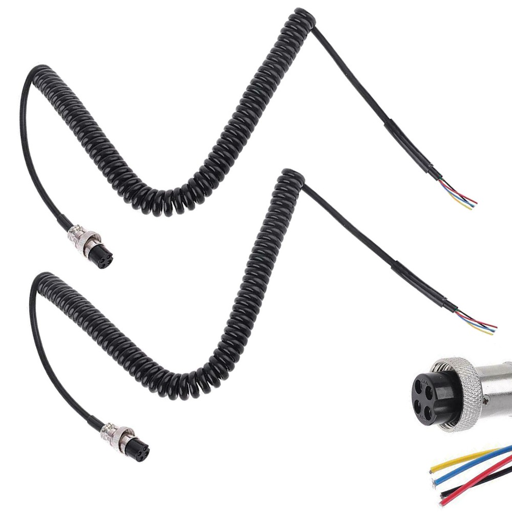 Lot of 2 Replacement CB HAM Radio Microphone Cord Cable Prewired 4 Pin Connector