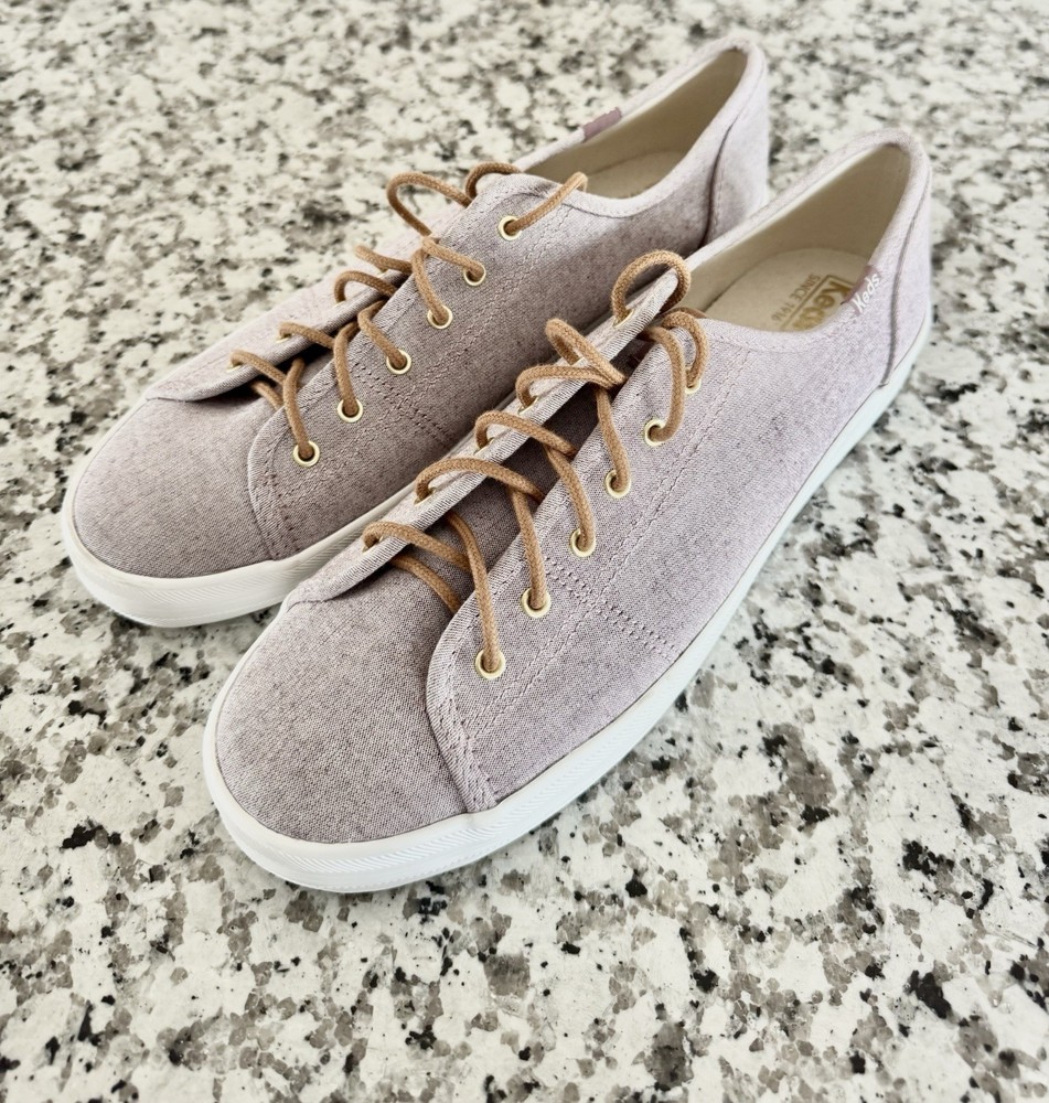 KEDS Womens Size 11 Lilac Purple Fabric Sneakers with Dream Foam & Brown Laces NWOB