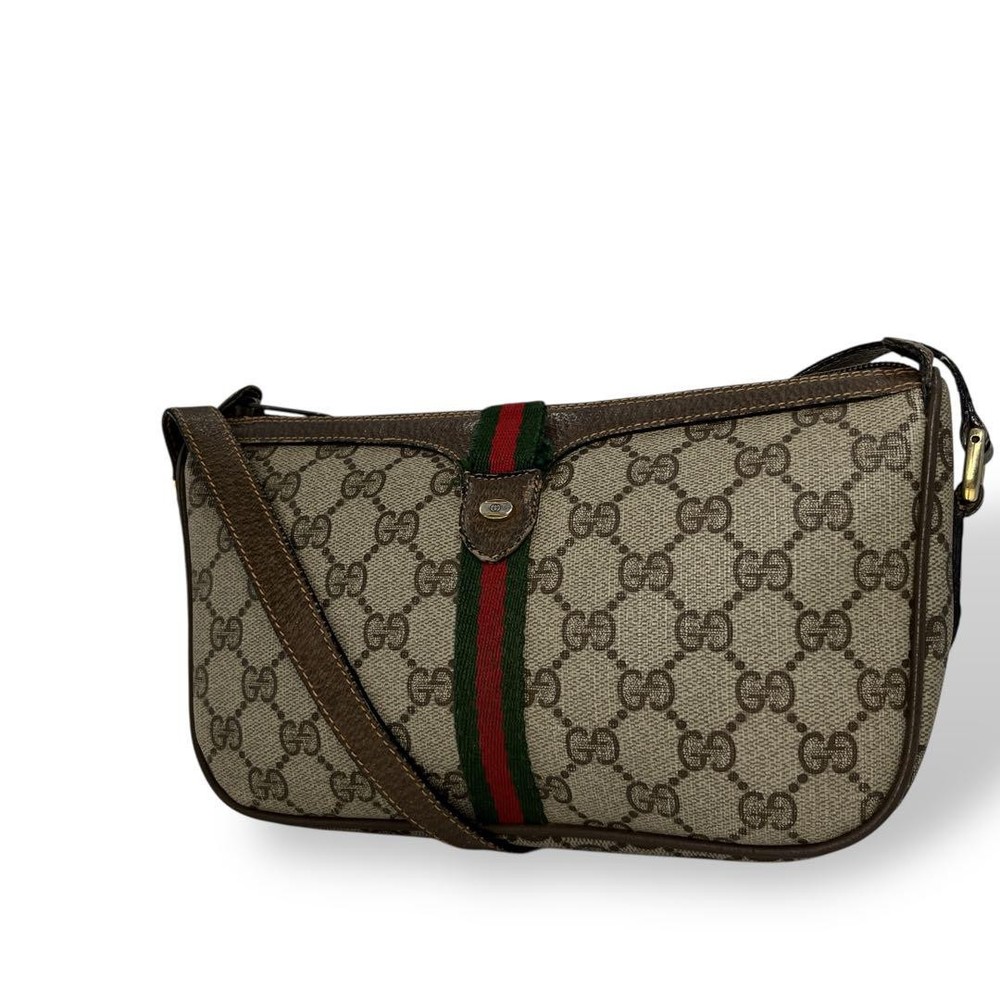 Gucci GG Supreme Mini Shoulder Bag Sherry Line PVC Vintage Used