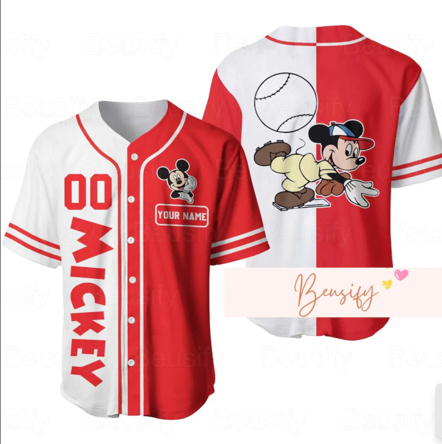 Mickey 3D Baseball Jersey Shirt Mother Day Gift All Over Print Best Price