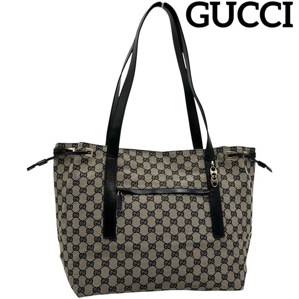 Gucci GG Canvas Leather Two-Way Tote Shoulder Bag New